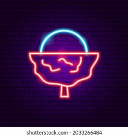 Litchi Slice Neon Sign. Vektorgrafik der Obstwerbung.