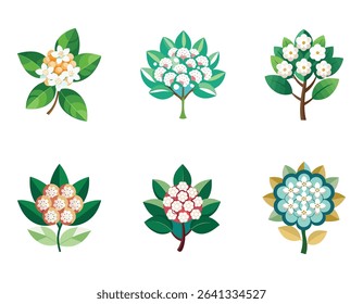a litchi tree flower icon with small white cults