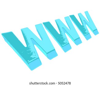 lite Blue letters WWW Isolated on white background