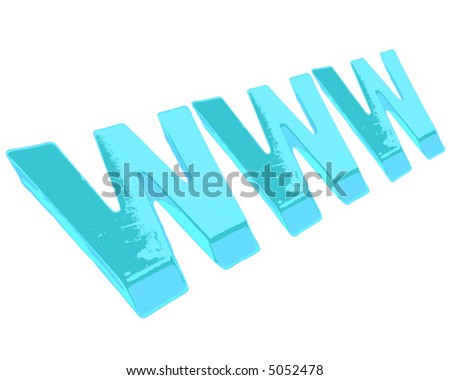 Lite Blue Letters WWW Isolated On Stock Vector Royalty Free