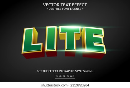 Lite bold 3D editable text effect template