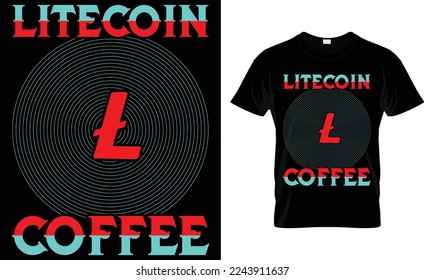  lite coin coffee.  coffee t-shirt design.