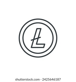 Lite coin icon, Lite coin vector illustration