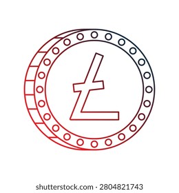 Lite coin icon with white background vector stock illustration