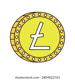 Lite coin icon with white background vector stock illustration