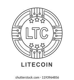 lite coin ltc Cryptocurrency  icon outline