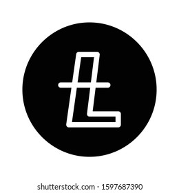 lite coin vector glyph flat icon 
