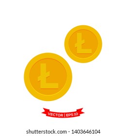 lite coin vector icon in trendy flat design