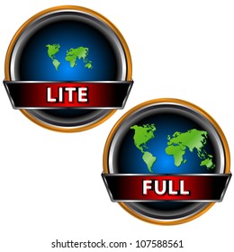 Lite and full symbol on a white background