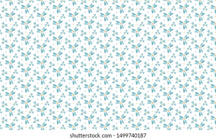 Lite Green Flower with Orange Dots Pattern Background