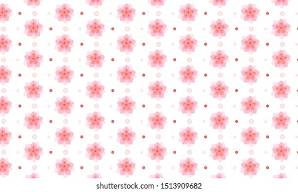 Lite Red Lisianthus Flower with Dots Pattern Background