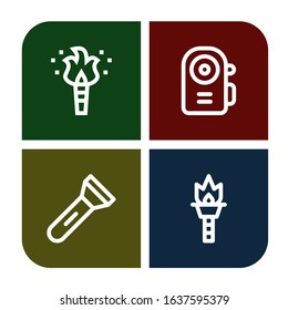 lite simple icons set. Contains such icons as Torch, Flashlight, can be used for web, mobile and logo