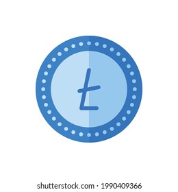 Litecoin, Coin Flat Icon Logo Illustration Vector Isolated. Bitcoin, Cryptocurrency, and Mining Icon-Set. Suitable for Web Design, Logo, App, and Upscale Your Business.