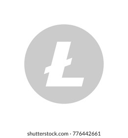 Litecoin coin symbol logo. Crypto currency litecoin logotype isolated on white background. Vector graphics.