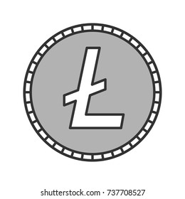 Litecoin color icon. Cryptocurrency. Mining. Isolated vector illustration