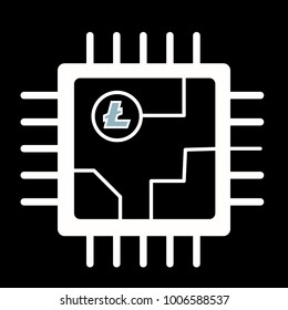 litecoin computer cip concept icon vector design