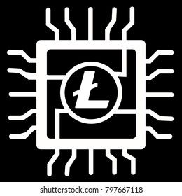 litecoin in computer CIP concept icon vector design