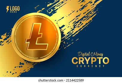 Fondo de divisa criptográfica de Litecoin, intercambio digital de dinero de la tecnología Blockchain, minería de criptodivisa y finanzas