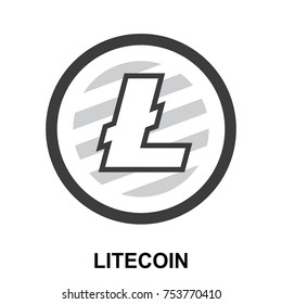 Litecoin crypto currency blockchain flat logo isolated on white background. Vector illustration