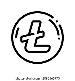 Litecoin crypto currency. Digital coin icon. Flat Vector illustration - Vector
