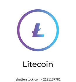 Litecoin Crypto Currency icon. LTC symbol. Crypto Currency vector icon. Flat Vector illustration - Vector
