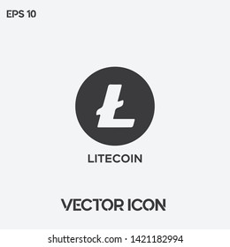 Litecoin crypto currency vector icon illustration. Premium quality.