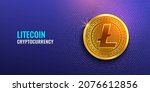 Litecoin cryptocurrency background, Digital money exchange of Blockchain technology, Cryptocurrency mining and financial Vector illustration.