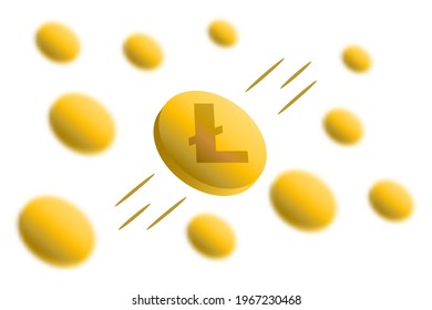 Litecoin cryptocurrency background with gaussian blur effect
