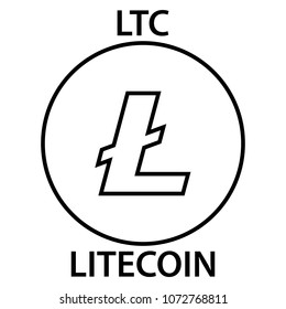 Litecoin cryptocurrency blockchain icon. Virtual electronic, internet money or cryptocoin symbol, logo