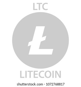 Litecoin cryptocurrency blockchain icon. Virtual electronic, internet money or cryptocoin symbol, logo