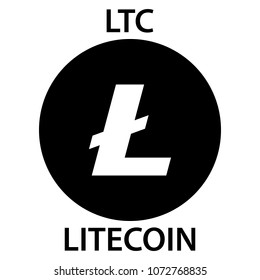 Litecoin cryptocurrency blockchain icon. Virtual electronic, internet money or cryptocoin symbol, logo