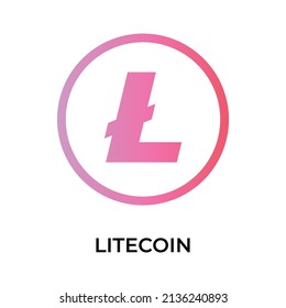 Icono de moneda de Litecoin Cryptocurrency. Símbolo de la moneda LTC. Icono de vector criptodivisa. Ilustración de vector plano - Vector