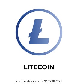 Litecoin Cryptocurrency coin icon. LTC coin symbol. Cryptocurrency vector icon. Flat Vector illustration - Vector