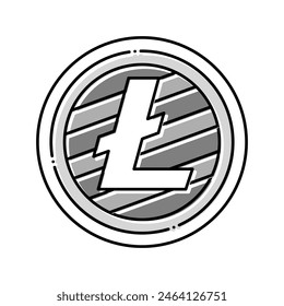 Litecoin Kryptowährung Farbe Symbol Vektorgrafik. Litecoin Kryptowährung Zeichen. Isolierte Symboldarstellung