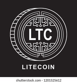 litecoin Cryptocurrency  icon with black background