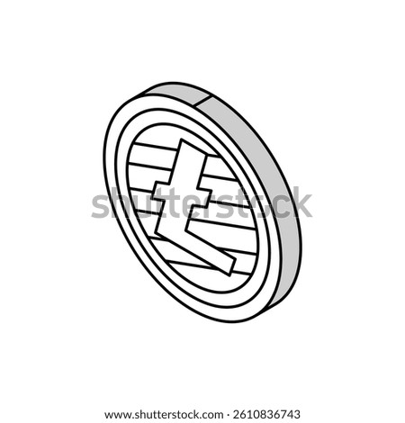 litecoin cryptocurrency isometric icon vector. litecoin cryptocurrency sign. isolated symbol illustration