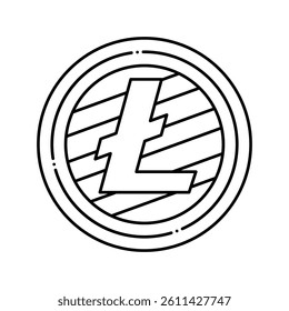 litecoin cryptocurrency line icon vector. litecoin cryptocurrency sign. isolated contour symbol black illustration