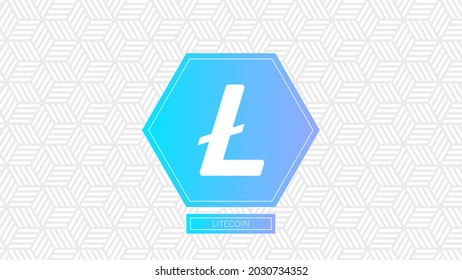 Logo de criptodivisa de Litecoin aislado en el fondo del patrón de gradiente.