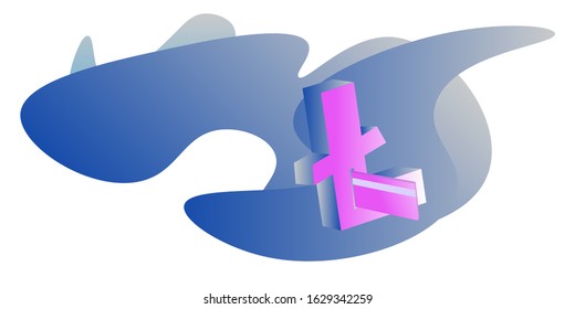 Litecoin cryptocurrency payment concept. Isometric vector