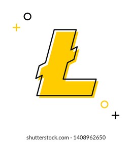litecoin cryptocurrency thin line icon on white background. trendy financial flat vector illustration easy to edit and customize. eps 10