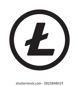 Litecoin cryptocurrency token financial icon with litecoin, cryptocurrency
