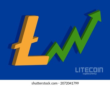 Litecoin and graf bullran icon, background money vector