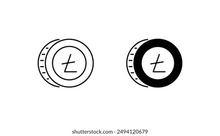Litecoin icon design with white background stock illustration