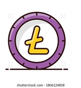 Litecoin-Symbol im bearbeiteten Flachstil 