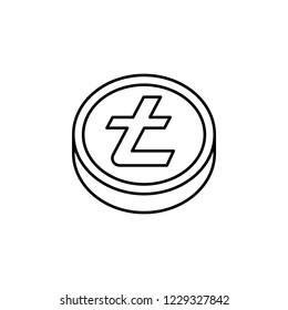 litecoin icon. Element of crypto currency icon. Thin line icon for website design and development, app development