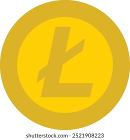 Litecoin Icon or Illustration for Cryptocurrency and Digital Finance