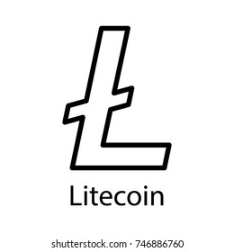 Litecoin icon for internet money. Crypto currency symbol for using in web projects or mobile applications. Blockchain based secure cryptocurrency. Isolated vector sign.