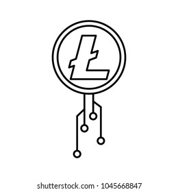 Litecoin icon. Outline illustration of litecoin vector icon for web and advertising