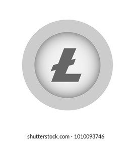Litecoin icon vector of digital money for web design or mobile app . Cryptocurrency symbol image. Concept of business and finance. Vector Illustration, Flat logo isolated on white background.