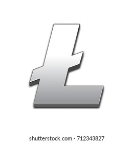 Litecoin isolated web vector icon. Litecoin trendy 3d style vector icon. Raised symbol illustration. Litecoin symbol vector icon for your web site design, internet, graphic interface, business.